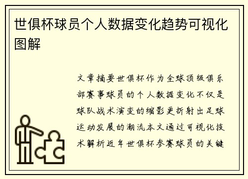 世俱杯球员个人数据变化趋势可视化图解